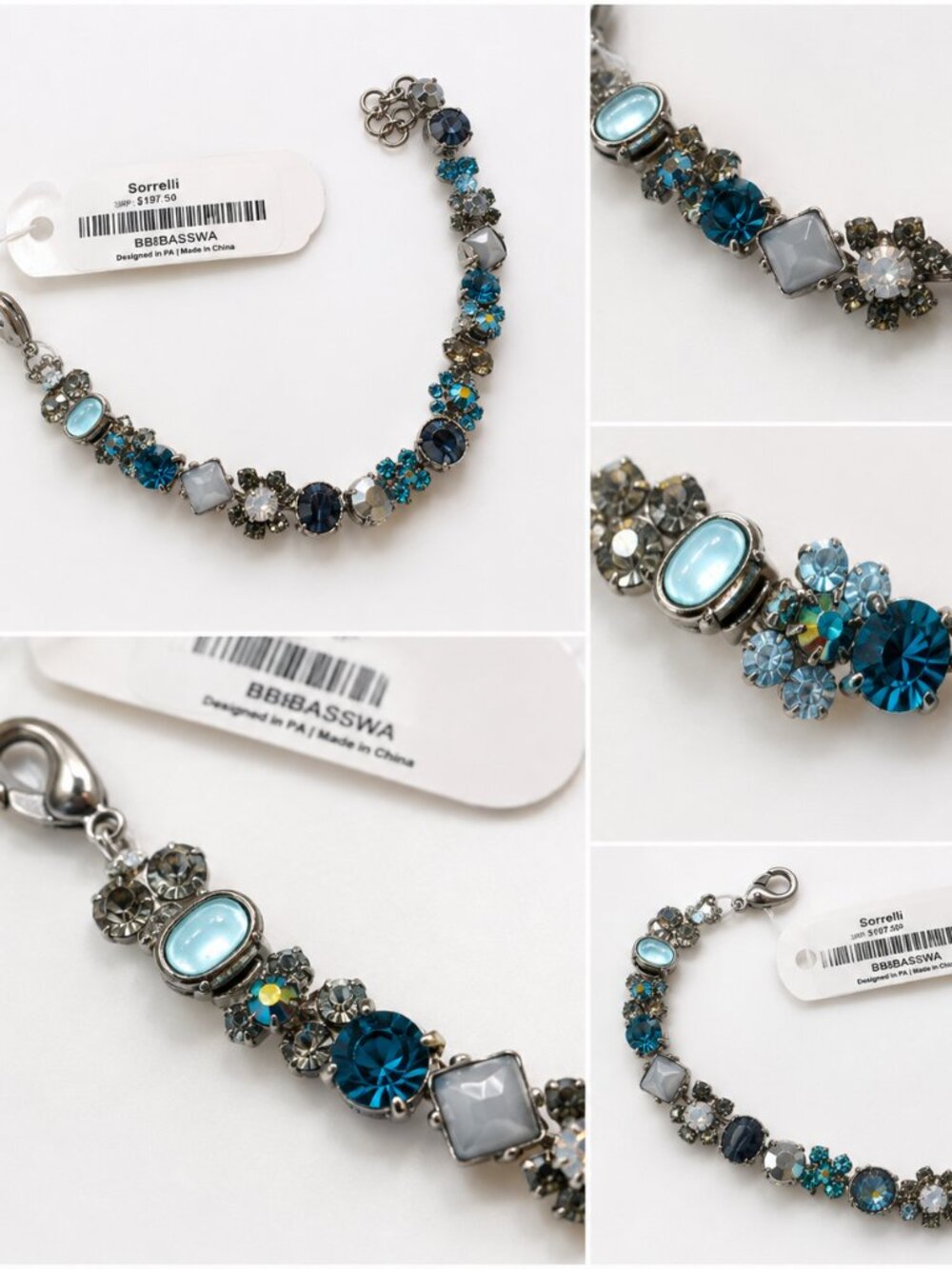 NWT Sorrelli Blue Silver Crystal Bracelet